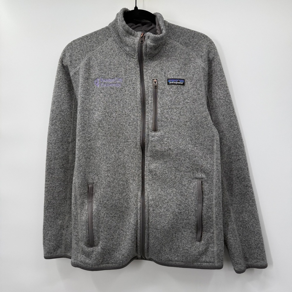 Patagonia Mens Size Medium Sweater Full Zip Fleece Jacket Gray KCU Logo Hiking